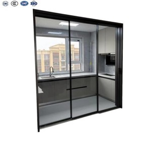 Modern Minimalist Aluminum Partition Door with Glass Fiberglass Soundproof for Interior Kitchen Bedroom Hotel &amp; Residential Use