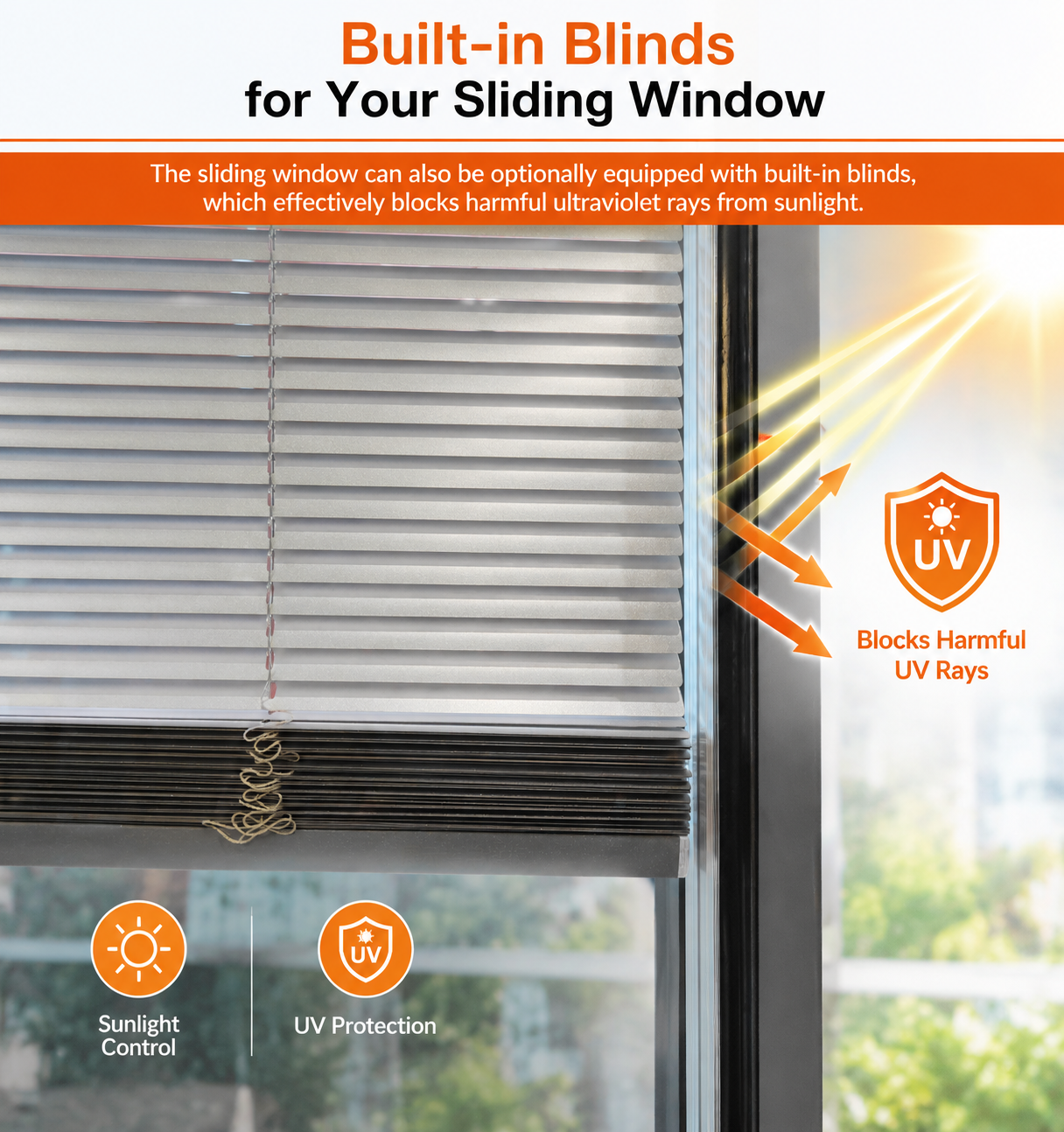 Hihaus Aluminum Sliding Windows for Houses Modern Porch Black Sliding Glass Windows with Shutters