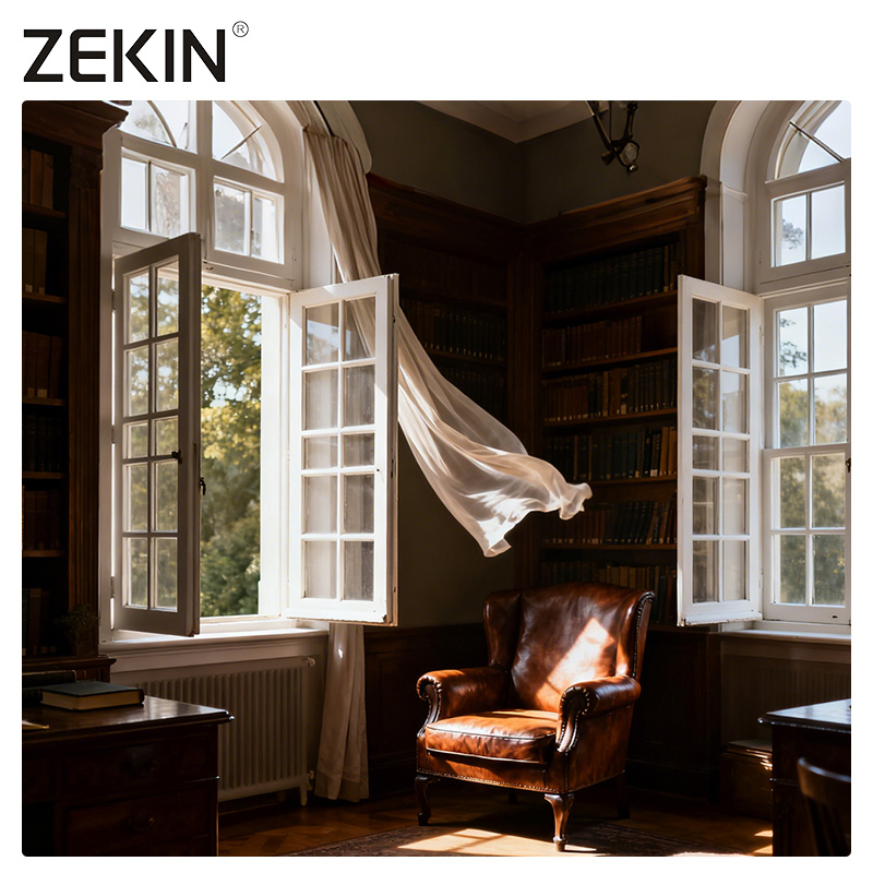ZEKIN NFRC AS2047 windows Modern Soundproof Hurricane Proof Aluminum Alloy Framed French Double Glazed Casement windows