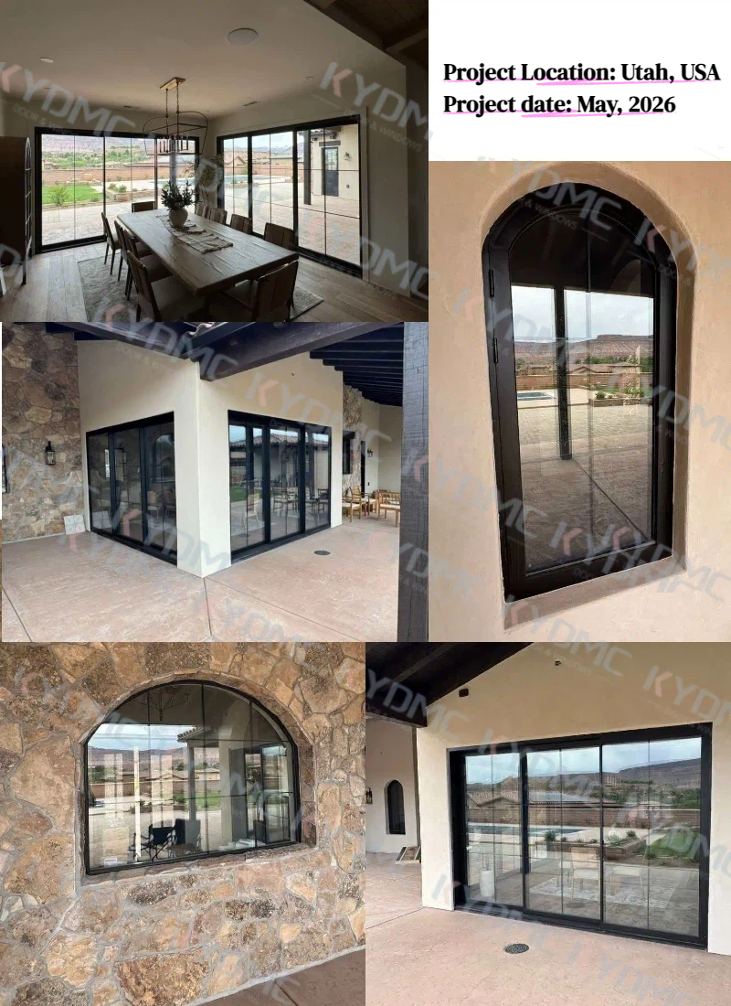 Hurricane Proof Impact Tempered Glass Black Burglar Proof Soundproof windows NFRC Thermally Insulated Aluminum Casement Window