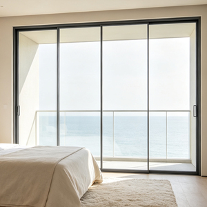 Hot Selling Magnetic Close Dustproof Soundproof Tempered Safety Aluminum Glass Sliding Door for Indoor Garden