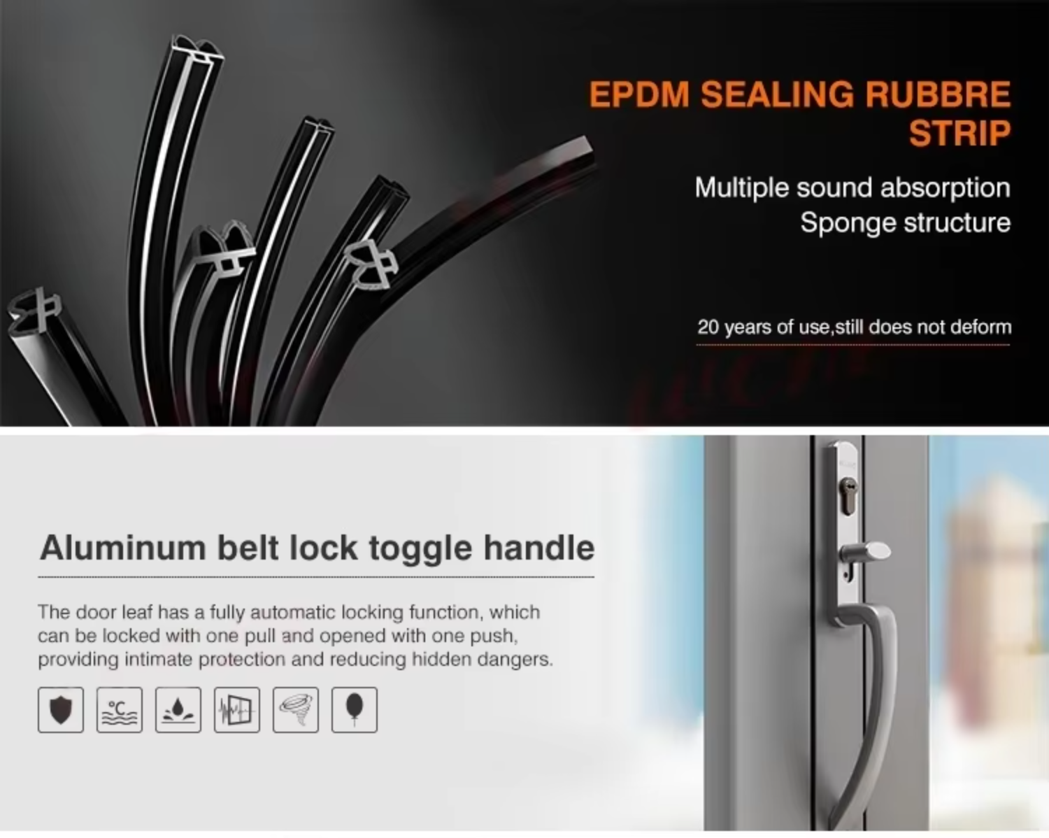 Thermal Break Modern Horizontal Aluminium Windows and Doors