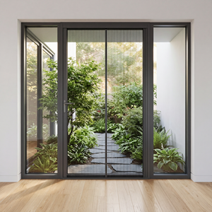 Diamond Mesh Folding Anti-Mosquito Stainless Steel Screen Door Modern Aluminum Design Hotel Use 5 Year Warranty