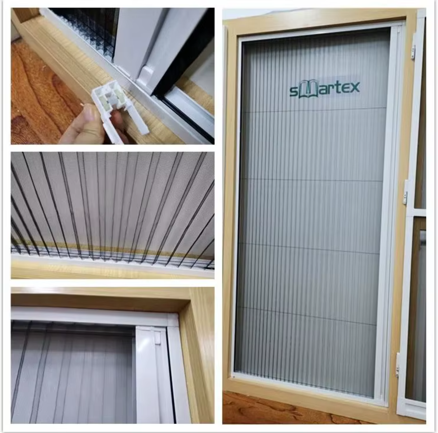 Smooth and Easy to Open and Close Mosquito Net Folding Mesh Doors Pleated Window Polyester Screen Door