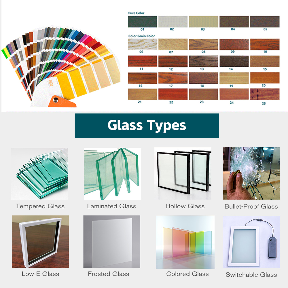 Modern Double Pane Tempered Clear Glass Swing Louver Aluminium Casement Window Windproof Insect Control for Courtyard Home