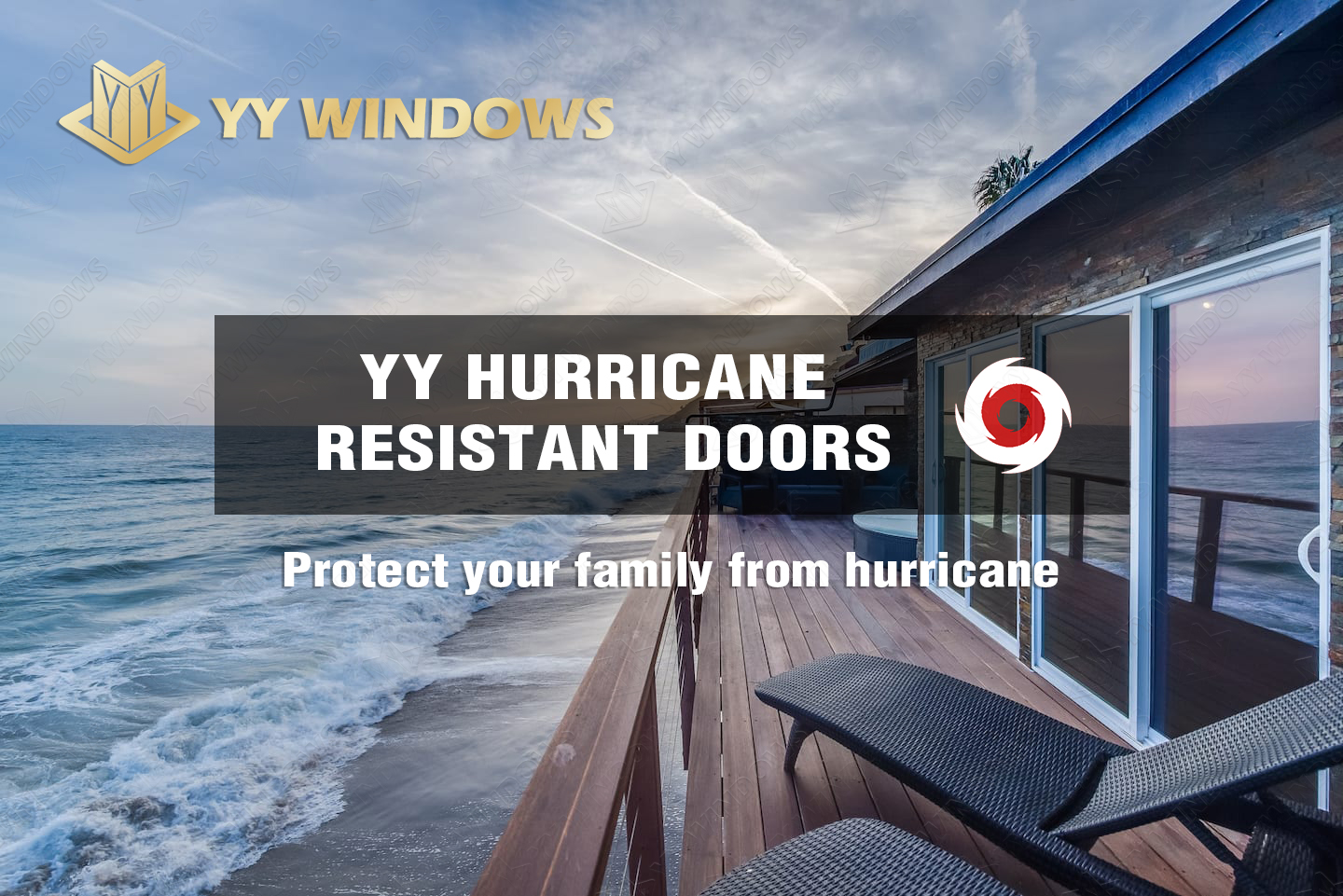 Aluminum Hurricane Impact Casement Door