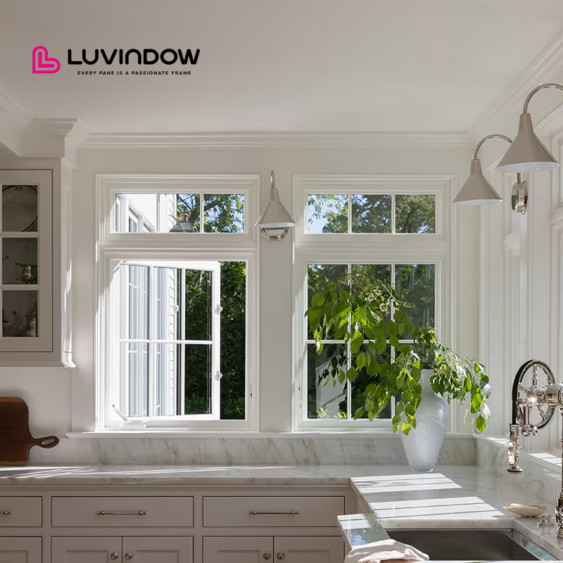Luvindow Classic American Style Crank Operated Aluminum Casement Windows Easy Clean Durable for American Farmhouse