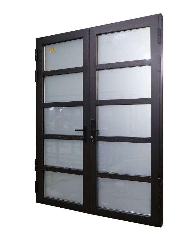 Hihaus Custom Glass Double Swing Door for Villa and Courtyard Aluminum Frame Tempered Glass Sakya Door