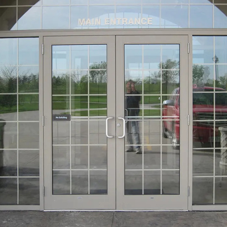 Aluminum Glass Commercial Modern Graphic Design Glass Door Security System Retail Store Glass Front Door