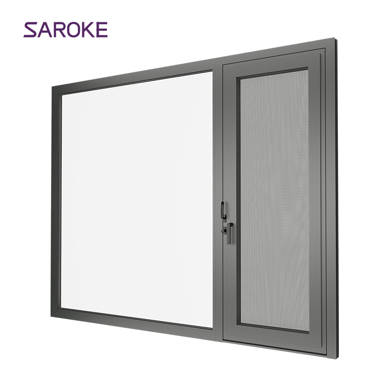 Inside Tempered Glass Single Modern Aluminum Alloy Swing Door
