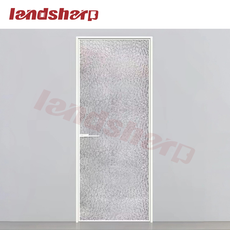Landsharp New Design Bathroom Narrow Frame Casement Aluminium Interior Glass Door Aluminium Toilet Metal Entry Door
