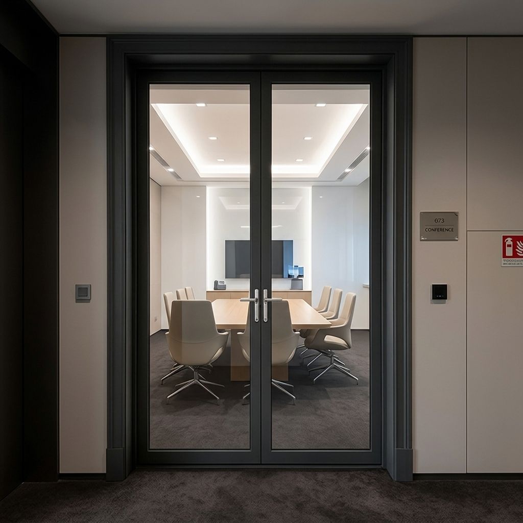 Modern Customized Aluminum Alloy Interior Casement Door with Soundproof Double Glass Waterproof Feature for Dining Front Entry