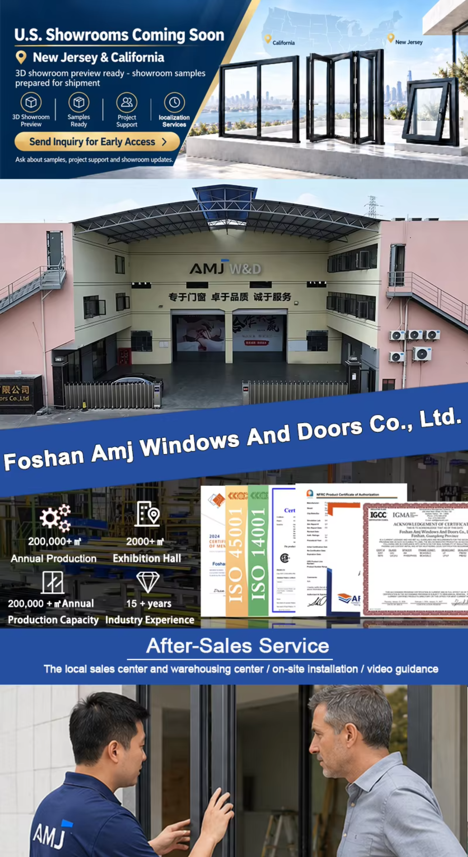 Custom Size Bifold Accordion Doors Thermal Break Aluminum Low-E Glass Folding Door for Villa Hotel Project