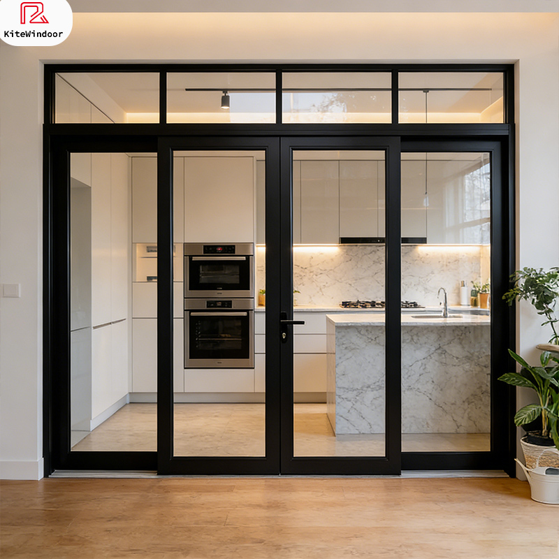 Modern Interior Shop Partition Aluminum Alloy Tempered Glass Doors for Bathroom Villa Balcony Dining Kitchen Thermal Insulation