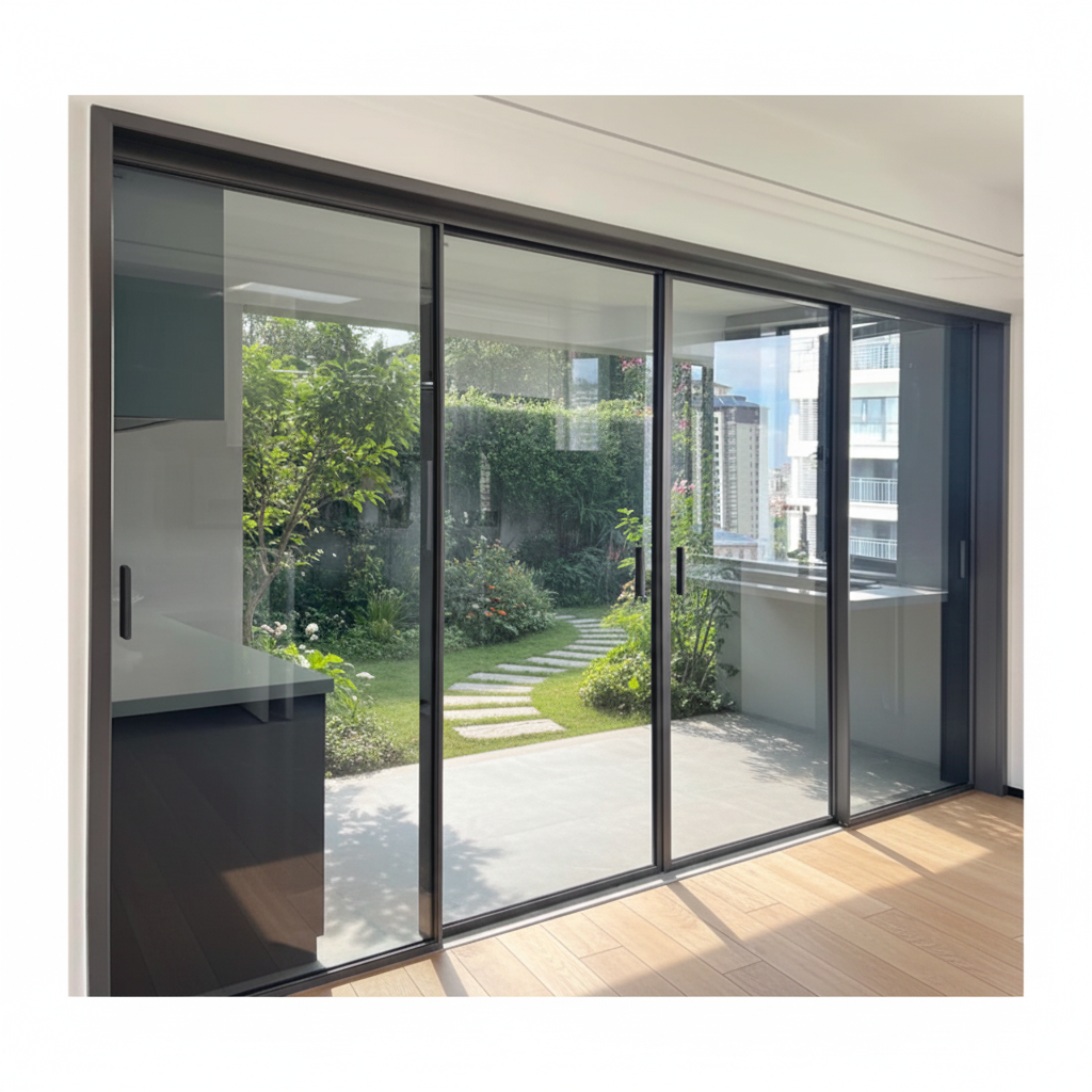 Aluminum Alloy Thermal Break Sliding Door Double Glazing Tempered Glass CE ISO9001 Certified Modern Design Wine Cellar Hospital