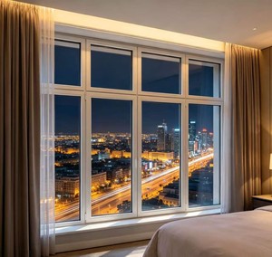 Custom Size Modern Aluminum Casement Window with Mosquito Proof Side Hung Hinged Crank Outward Opening for Residential Bathroom