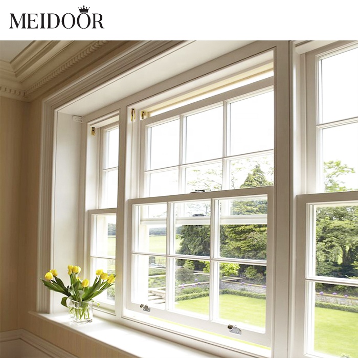 Energy Efficient Anti-Theft Aluminum Bedroom Internal Vertical Lift Sliding Double Hung Glass Windows Made of Aluminium