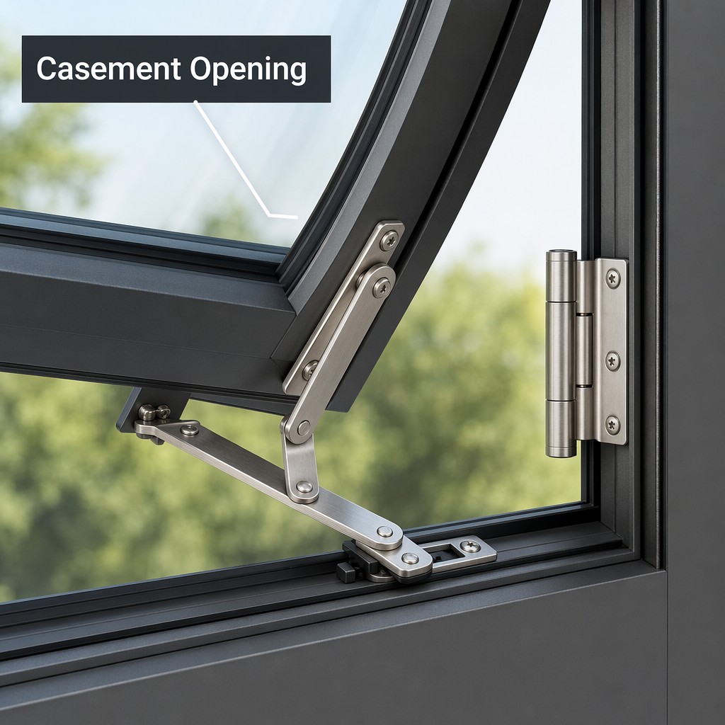 Custom OEM Double Glazed Curved Frame Aluminum UPVC External Casement Swing Garden Window for Arc Camber Residential Design