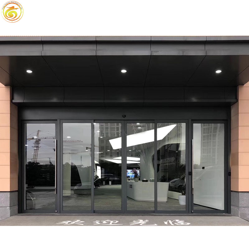 Energy Efficient Thermal Break Aluminum Storefront Door with Double Glazing for Supermarket Entrance