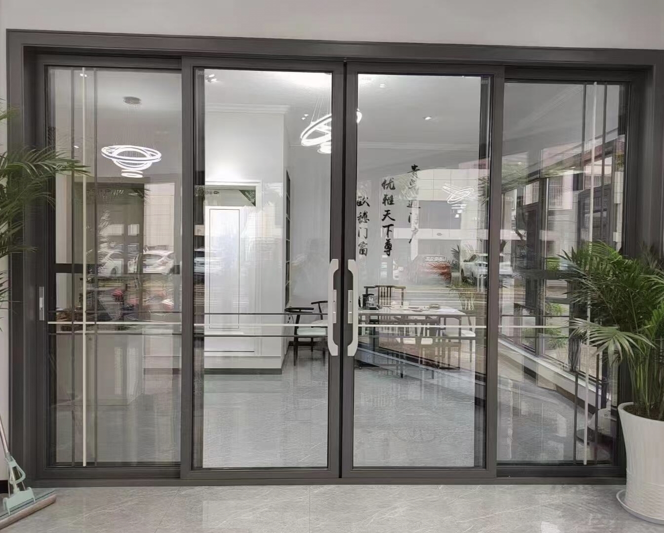 High End Factory Make Balcony Enclosure Black Aluminum Alloy Divided Glass Soundproof Sliding Door