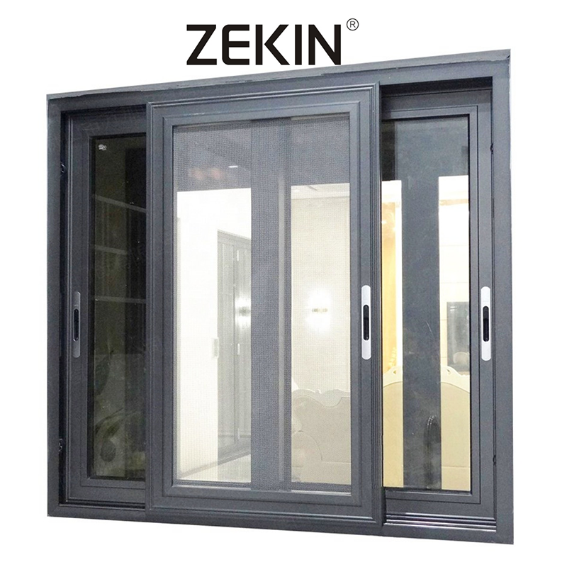 ZEKIN Sliding Windows Thermal Break Aluminum Frame With Double Glazing Low-E Glass Window For Balcony Patio Custom Size