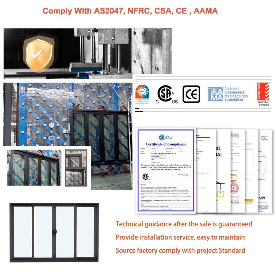 Heavy Duty Thermal Break Aluminum Soundproof Sliding Door for Luxury Villa