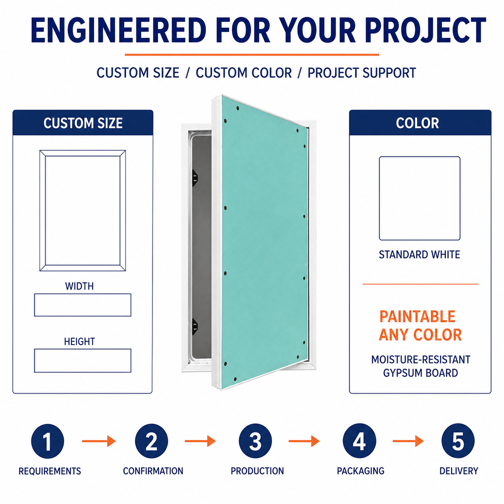 Access Panel Flush Finish Drywall Gypsum Door Aluminium Frame Touch Latch Wall Ceiling Inspection Service Hatch