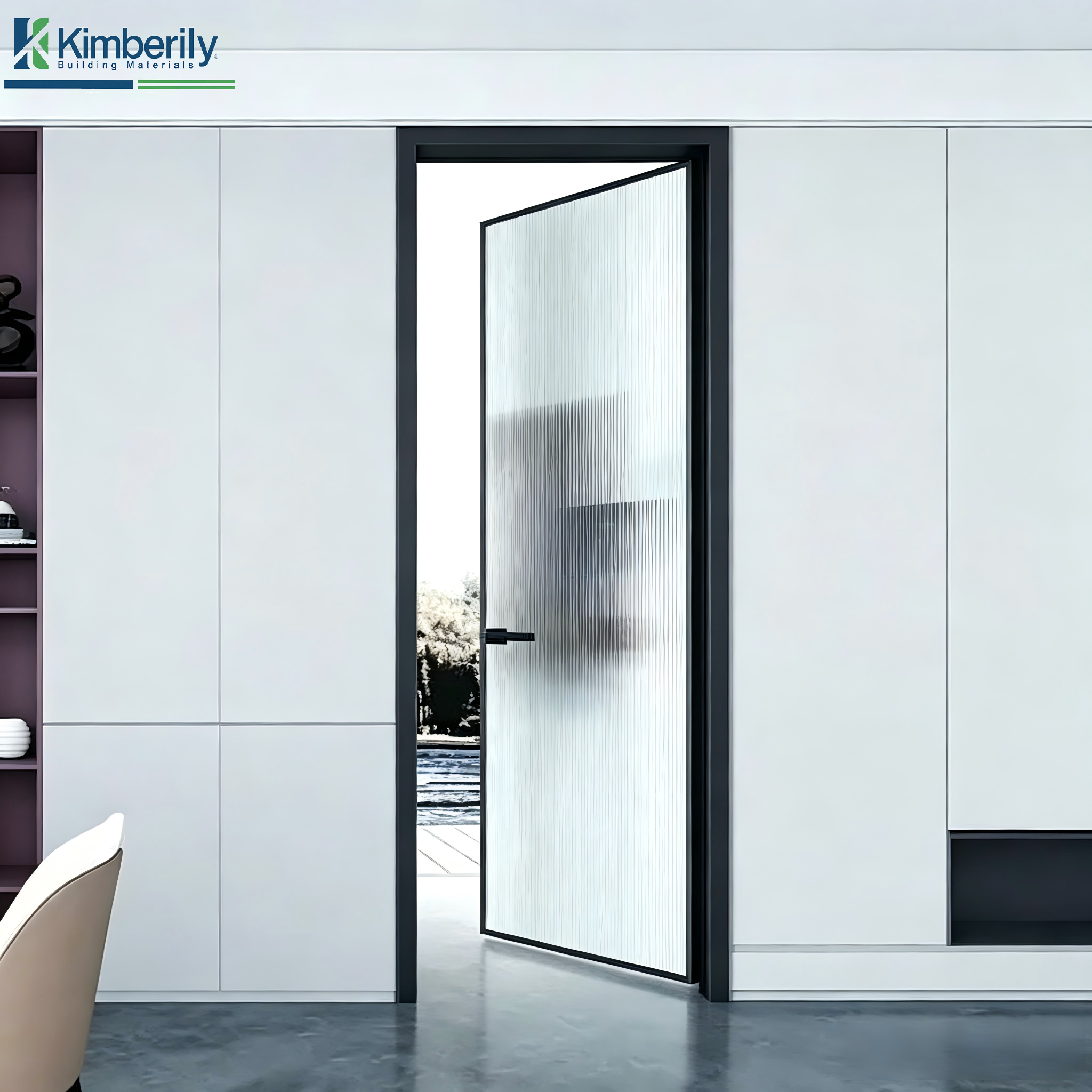 Simple Modern Aluminum Casement Door Smooth Surface Color Custom Sound Insulated Door for Office Residential Renovation
