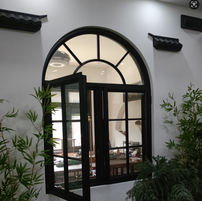 High-End Seamless Aluminium Alloy French Windows Energy Efficient For Exterior Bedroom Or Farmhouse Use