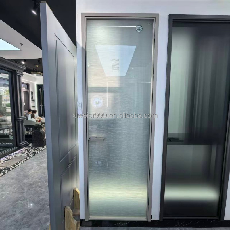 On Sale Aluminum Alloy Single Glazed Bathroom Door Swing Door Pivot Door for House