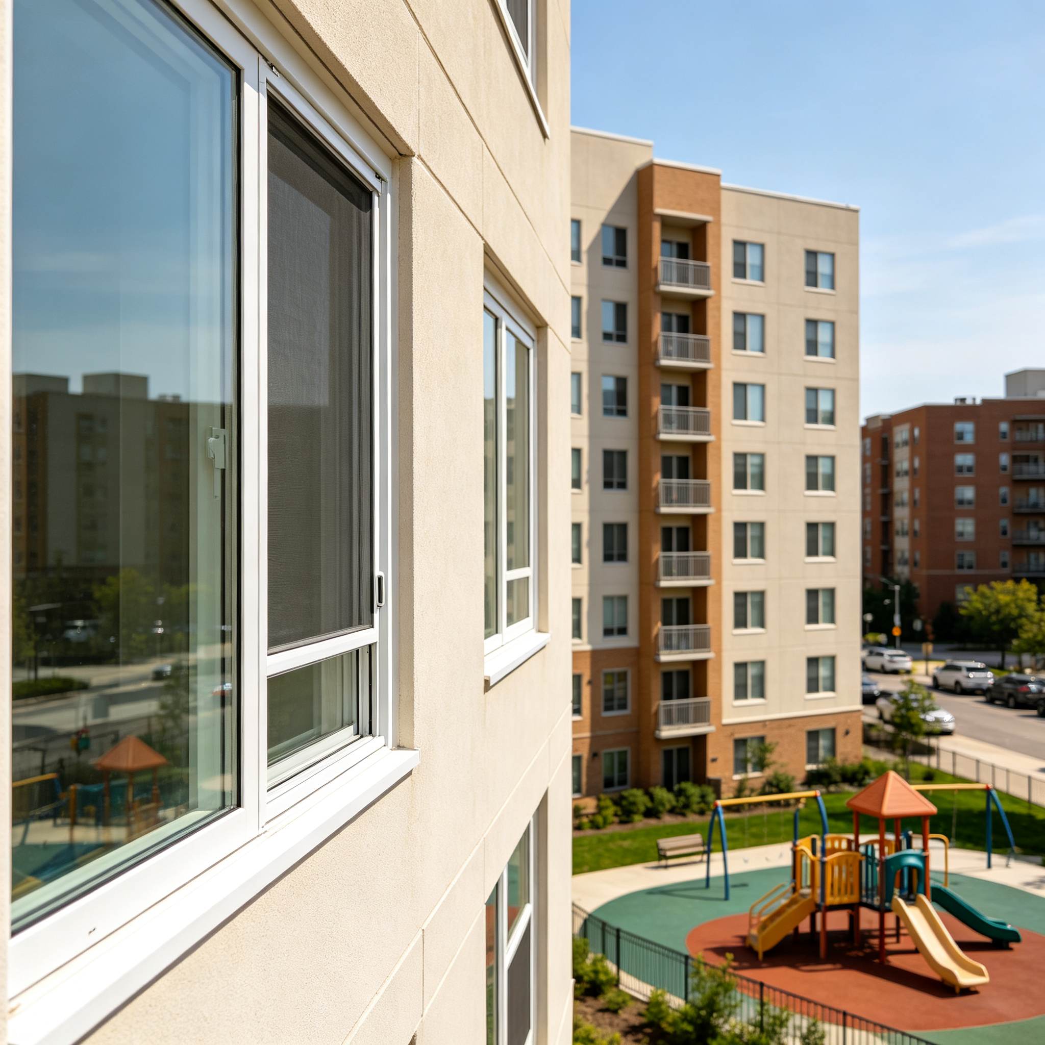 Thermal Break Aluminum Child Safety Window Double Glazed Glass Limit Stops Ventilation Lock Modern Bathroom American Apartment