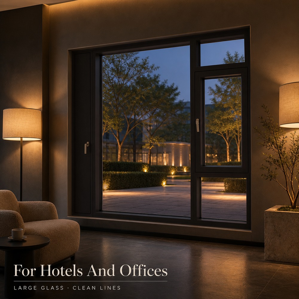 Hotel &amp; Office Used Aluminium Casement Window with Left Side Micro Ventilation System, Sound Insulation, Easy Opening