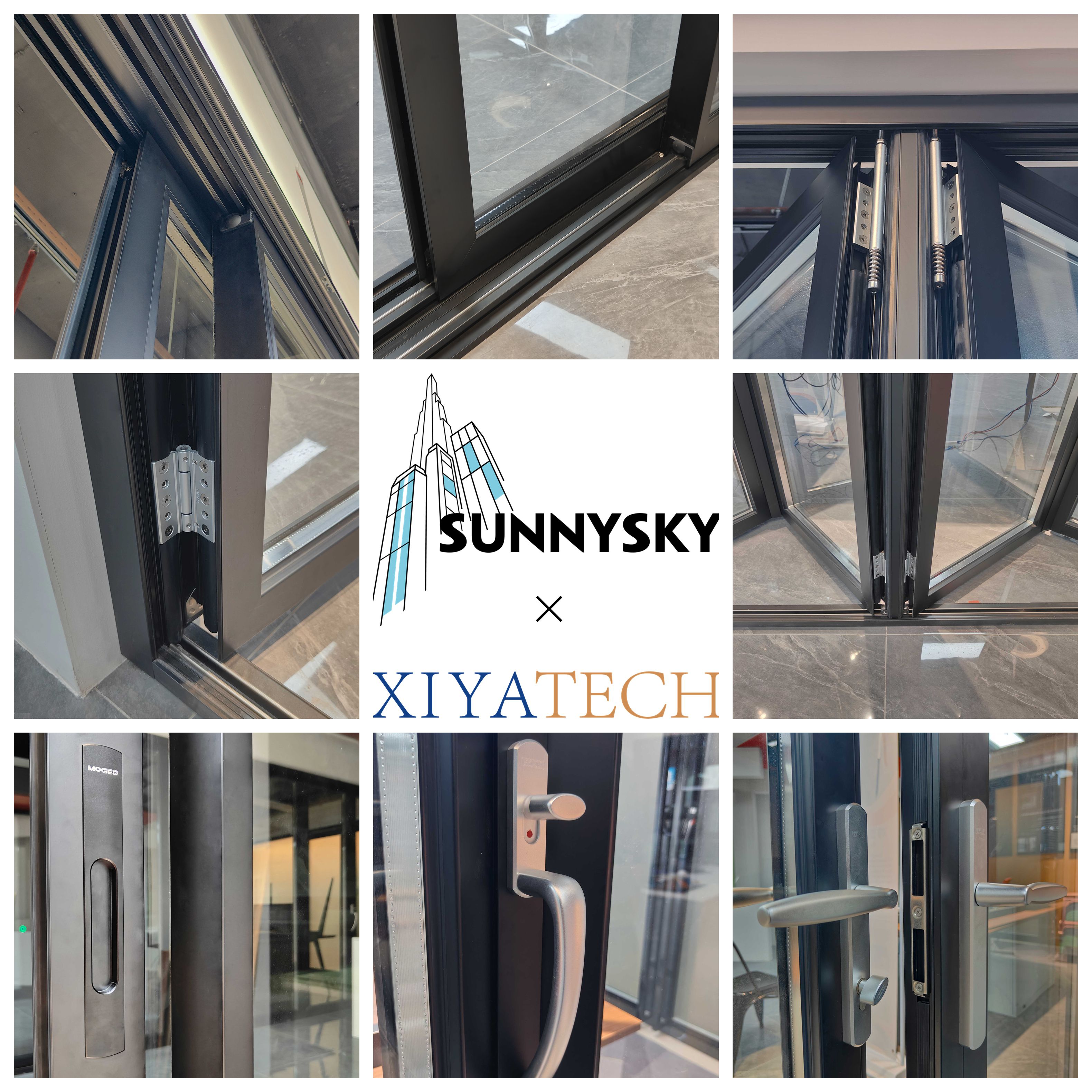 Sunnysky Aluminum Sliding Door Narrow Frame Panoramic Glass Windows Large Opening Balcony Patio Luxury Villa Residential