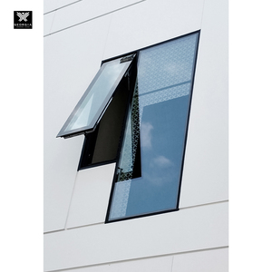 Frameless Glass Awning Windows with Double Tempered Glass for Houses Top Hung Aluminum Vertical Swing Windows NFRC Designed