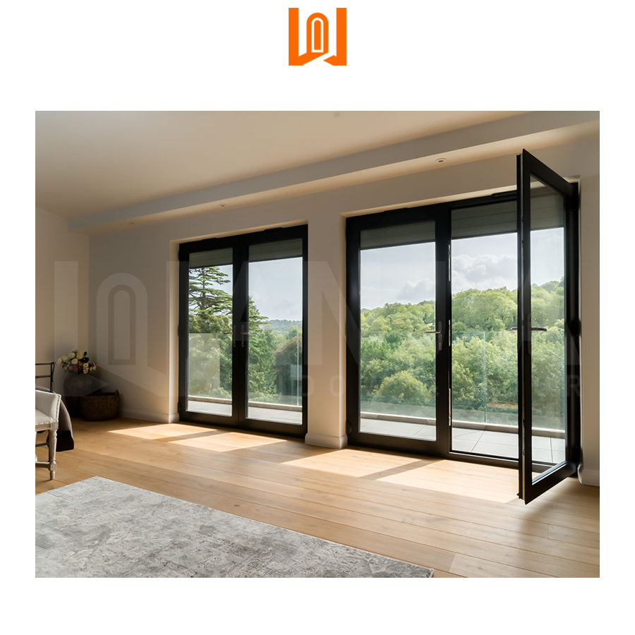 Latest Design Energy Efficiency Exterior Front Entry Doors Aluminum Swing Glass Door Residential French Doors