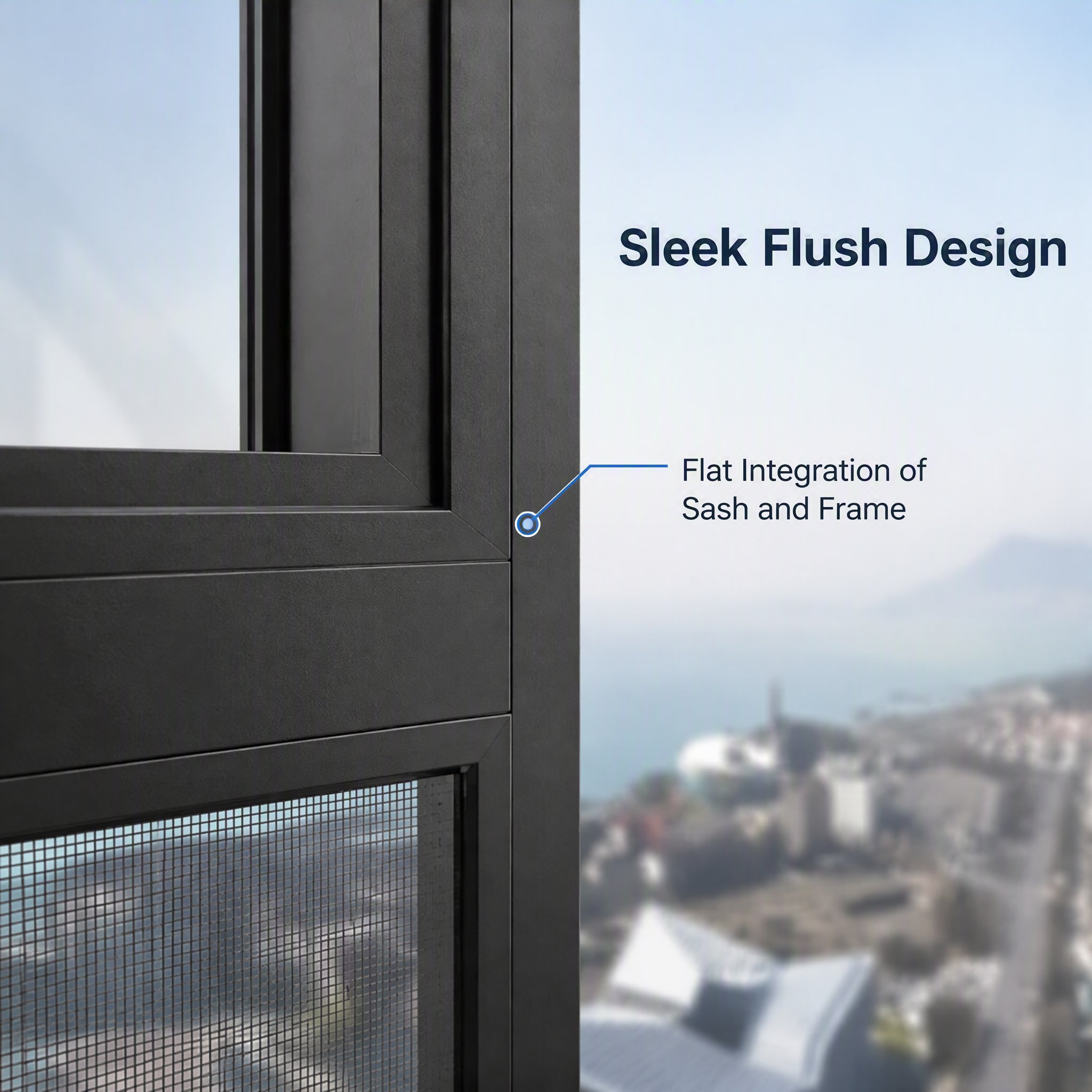 Modern Thermal Break Aluminum Casement Window Flush Screen Design for House Villa Apartment Balcony and Hotel Project