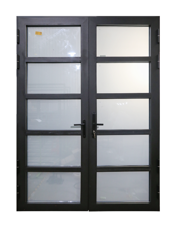 Hihaus Custom Glass Double Swing Door for Villa and Courtyard Aluminum Frame Tempered Glass Sakya Door
