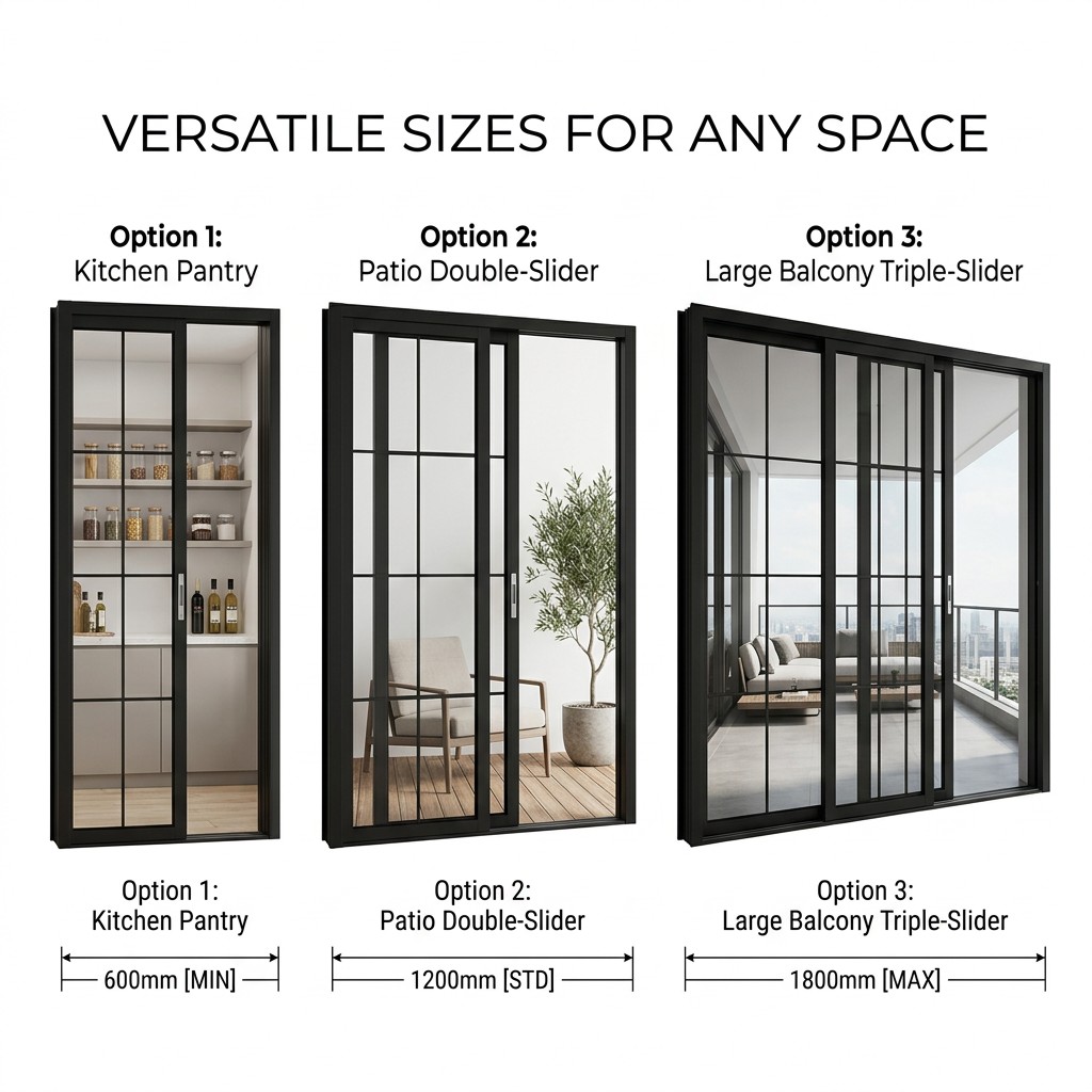 Modern Minimalist Interior Partition Sliding Door Aluminum Alloy Frame Double Glazing Tempered Glass Stainless Steel Security