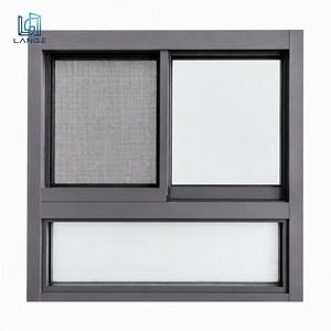 LANGE Double Glazed Aluminium Sliding Windows Low-E Glass Durable Corrosion Resistant Horizontal Slider Window