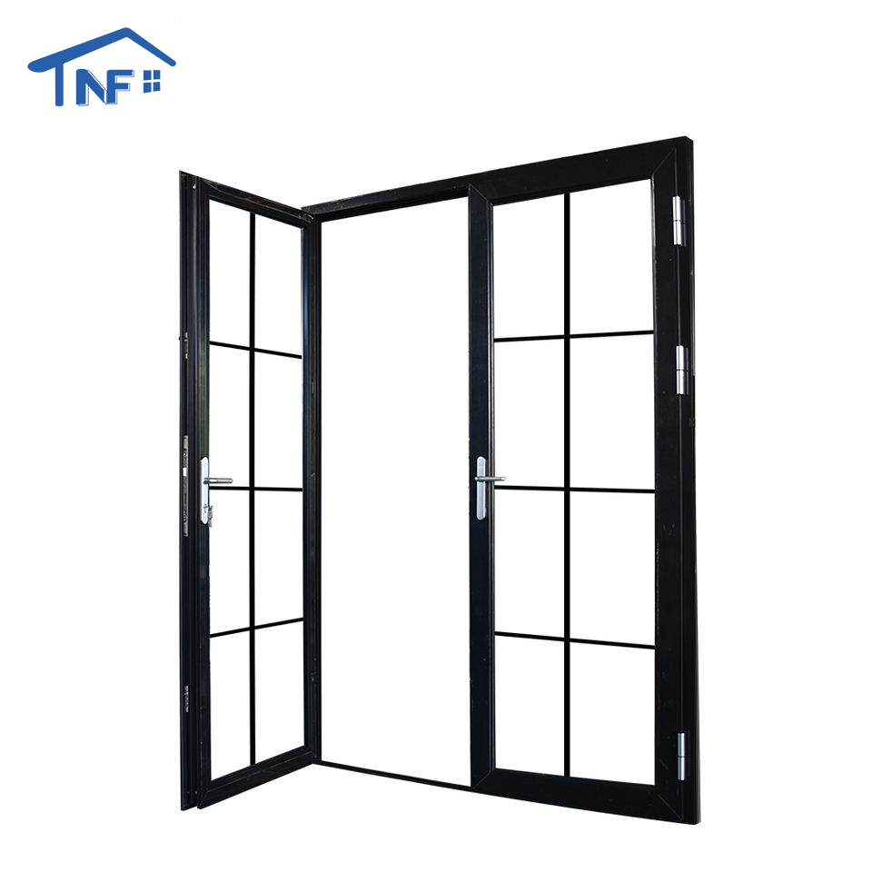 15 Year Warranty Tempered Glass Casement Door Balcony Apartment Mall Aluminum French Door