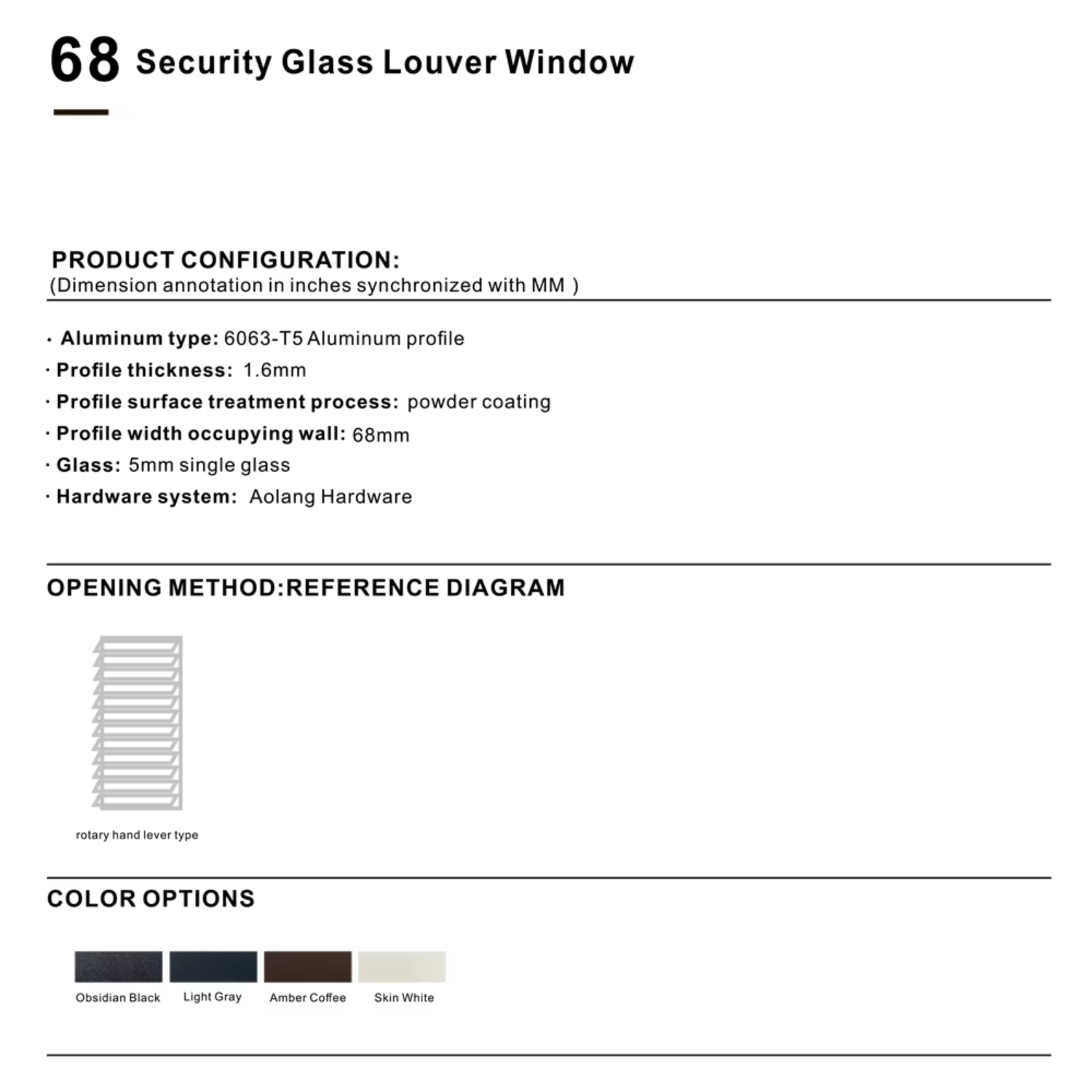 Adjustable Tempered Glass Louver Aluminum Window with Invisible Horizontal Design for Living Room Exterior Use