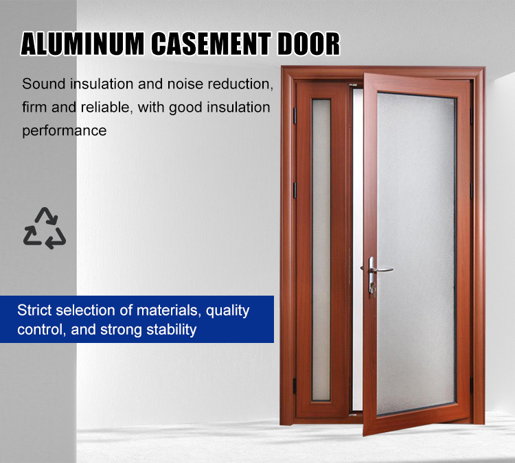 High Quality Aluminum Alloy Swing Doors Double Tempered Glass Outward Opening Commercial Shop Front Impact Resistant