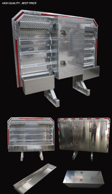 Customization Trailer Bulkhead Mini Vault Single Door Aluminum Cab Guard Headache Rack for Semi Truck