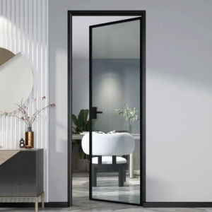 Modern Design Interior Door Aluminum Frame Tempered Glass/Frosted Glass Doors for Kitchen/Bathroom