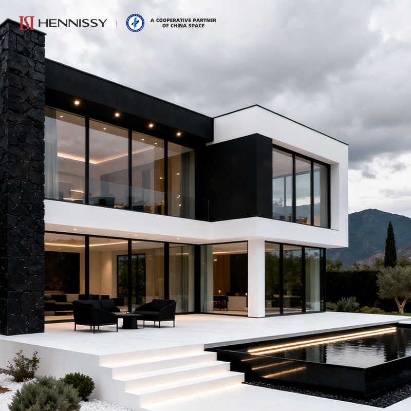 Modern NFRC Certified Thermal Break Aluminum Sliding Door with Low-E Double Glazed Glass U-value 1.7 for US Market Exterior Use