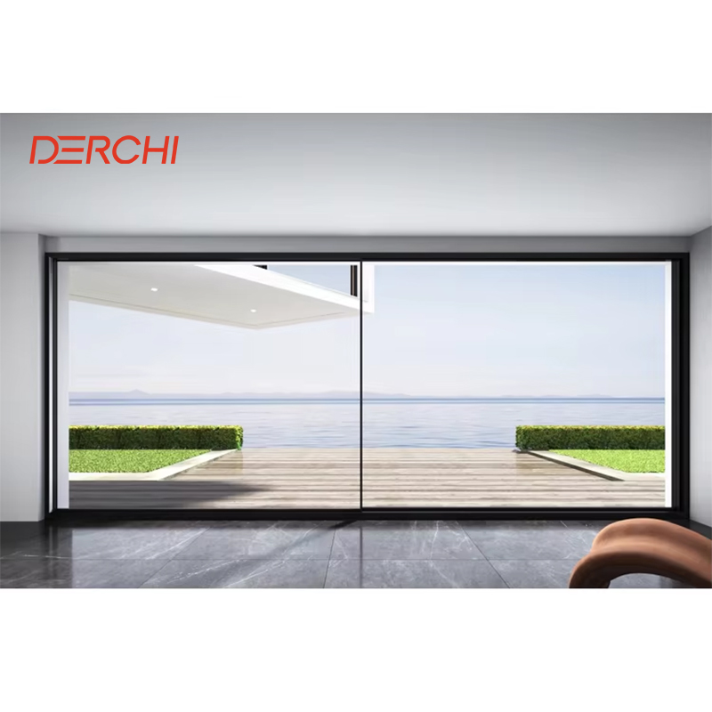 DERCHI Q9 Series High End Large Half View Ultra-narrow Aluminum Sliding Door Heavy Duty Big Panel Glass Door