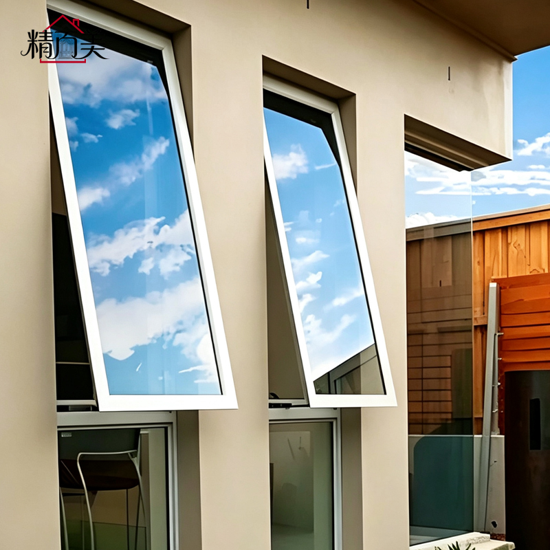 Aluminum Custom Logo Upper Hung Window Airtight Sealing Soundproof Weatherstrip Glazed for Retail Shop Store Showroom Boutique