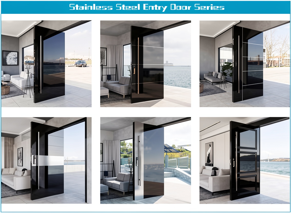 American High Quality Modern Exterior Entry Anti-Theft Security Door Hotel Villa Living Room Aluminum Alloy Manual Opening