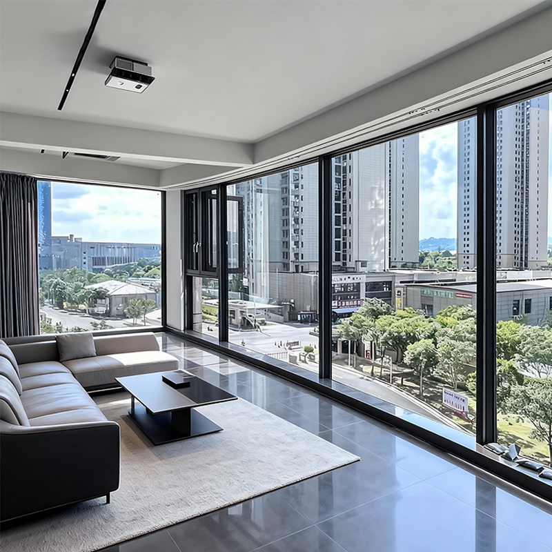 Canadian Style T6006 Aluminium Panoramic Sliding Doors Large Transparent Windows New Air Filter Mesh WindowsSoundproof Material