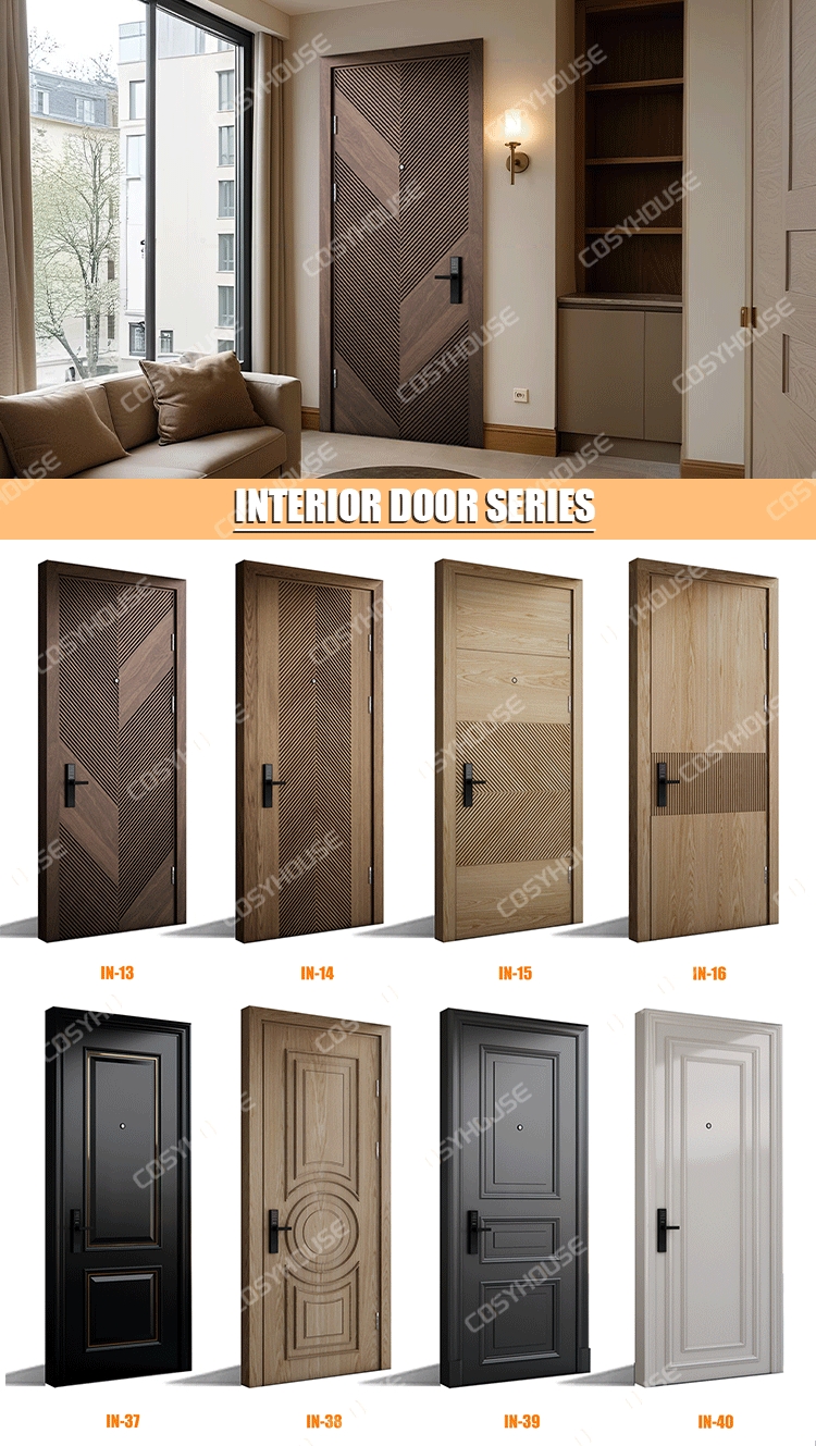 Steel Security Door Exterior Front Entry Door for House Villa Apartment with Custom Lock System